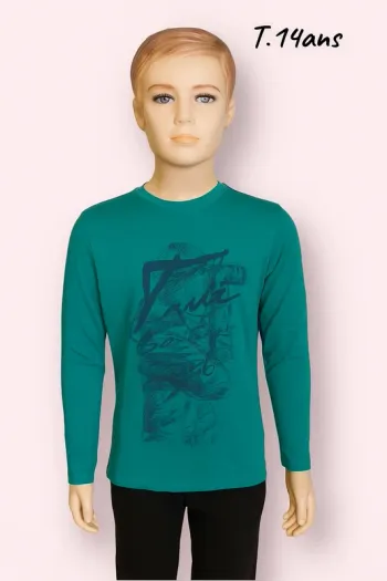 T-shirt manches longues T.14 ans Neuf avec étiquette