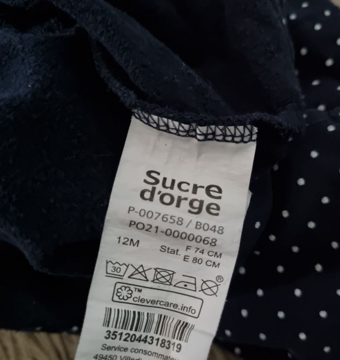 Robe manches longues marine à pois blanc 12mois - photo numéro 6