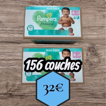 Couches Pampers harmonie maxi Economy pack taille 4 9/14kg 156 couches