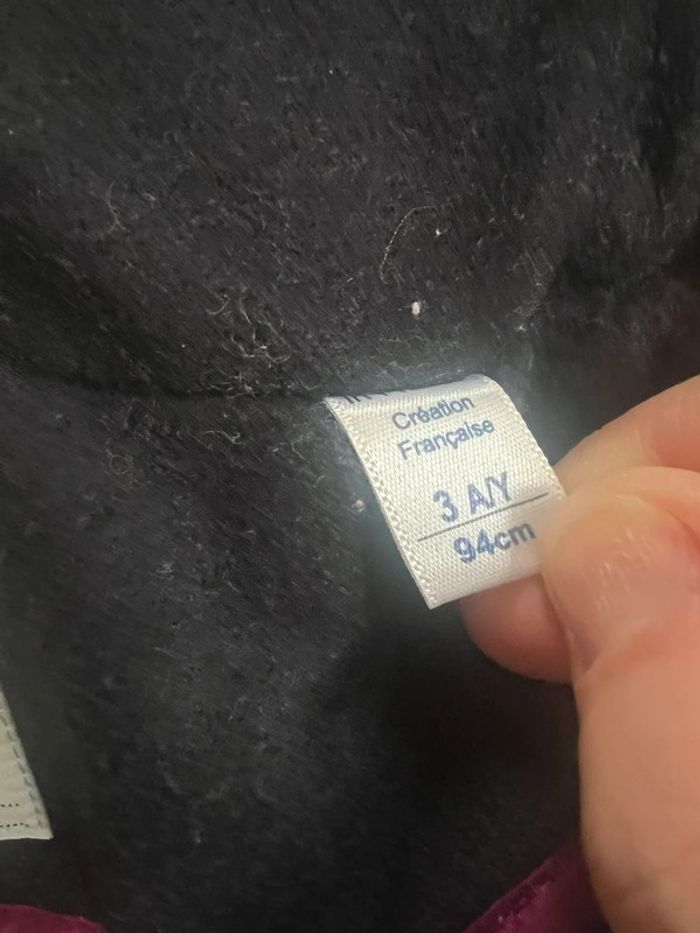 Manteau chaud fourrure fille okaidi bleu marine 3 ans très bon état - photo numéro 9