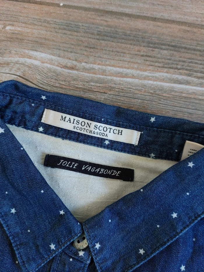 Belle chemise étoiles maison Scotch 12 ans bleu marine - photo numéro 2