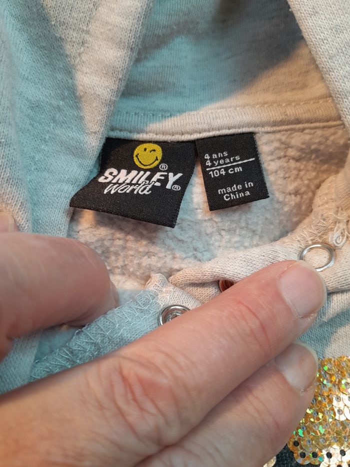 ​Sweat à Capuche Smiley World avec Paillettes (4 Ans / 104 cm - photo numéro 4