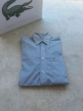 Chemise Lacoste manche longue Taille M bleu Homme Men CHE79