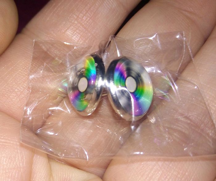 Boucles d'oreilles cabochon cd - photo numéro 2