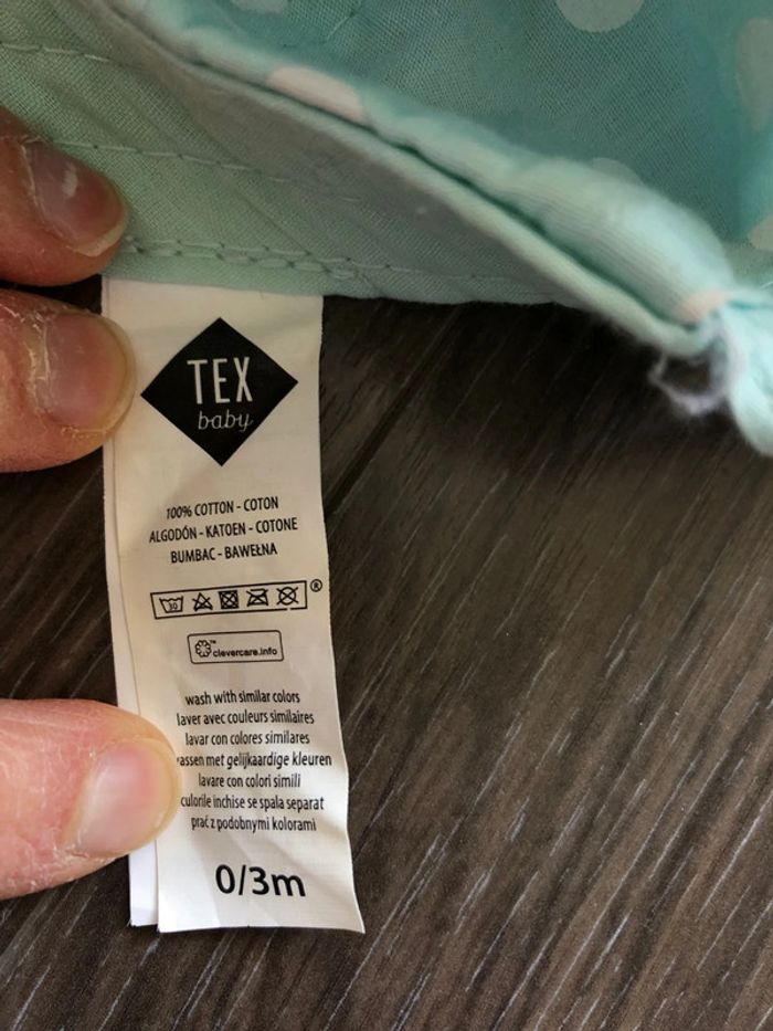 Casquette bebe vert eau 0-3 mois Tex Baby (portée 2 fois) - photo numéro 3