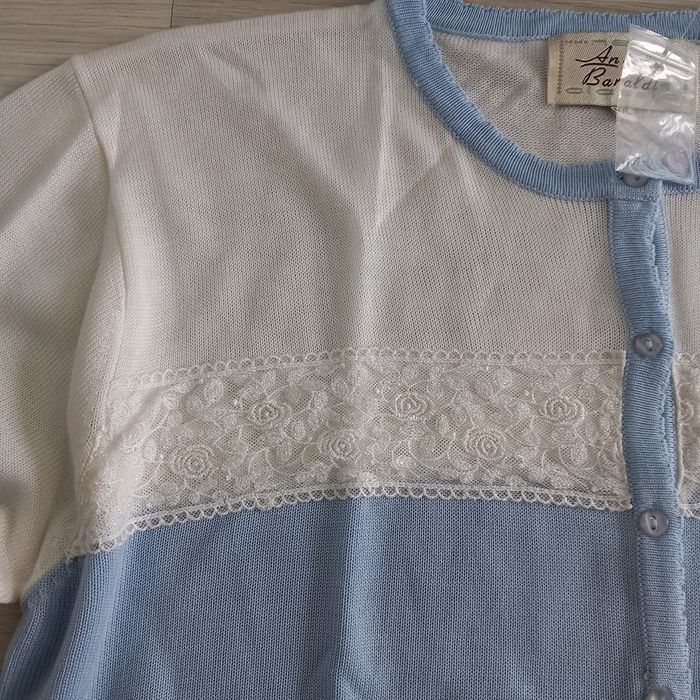 Gilet femme blanc et bleu Angela Baraldi taille M - photo numéro 4