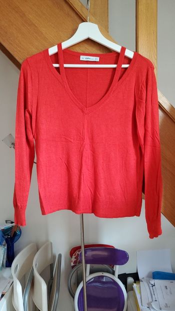 Pull zara rouge