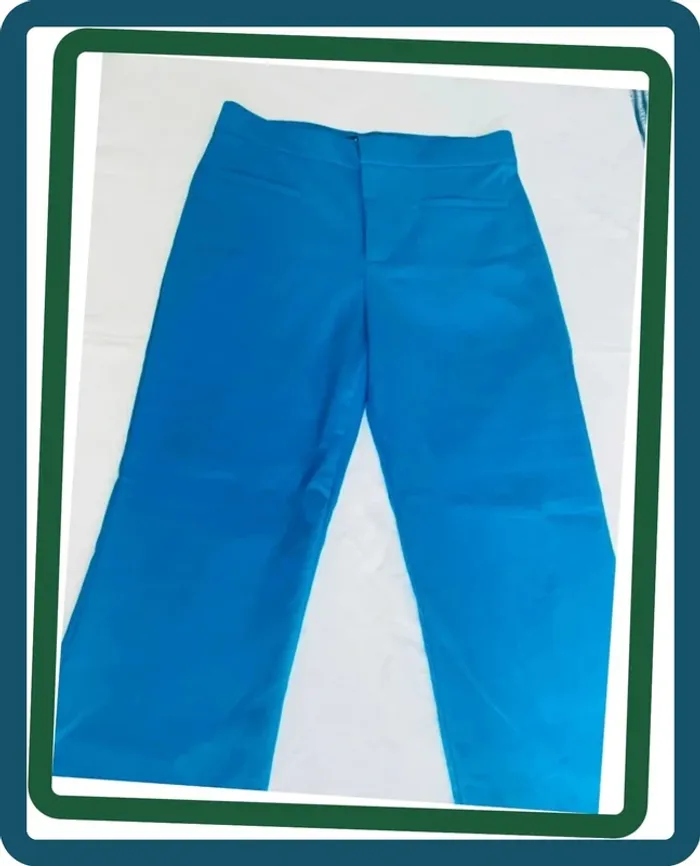 Pantalon évasé bleu électrique Zara M - photo numéro 2