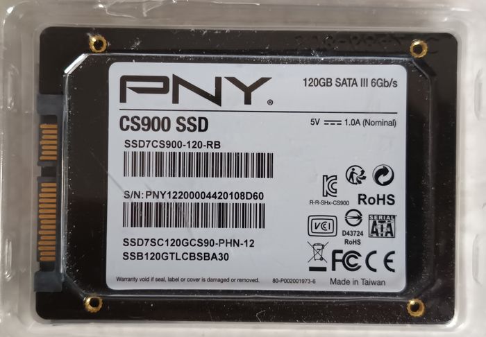 PNY CS900 SSD Interne SATA III - 6 Gb/s , 2.5 pouces, 120Go Neuf