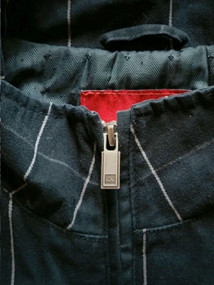 Belle veste zippée Quicksilver Vintage noire à carreaux - photo numéro 4
