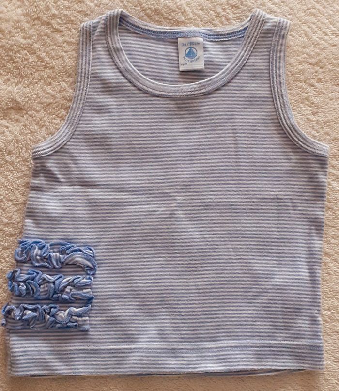 T-shirt fille sans manches 3-4 ans / Petit Bateau