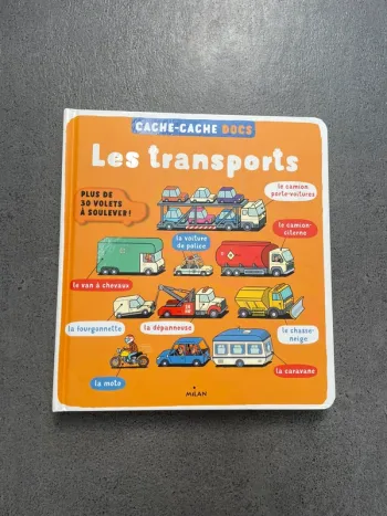 Livre cartonné Les transports cache-cache docs