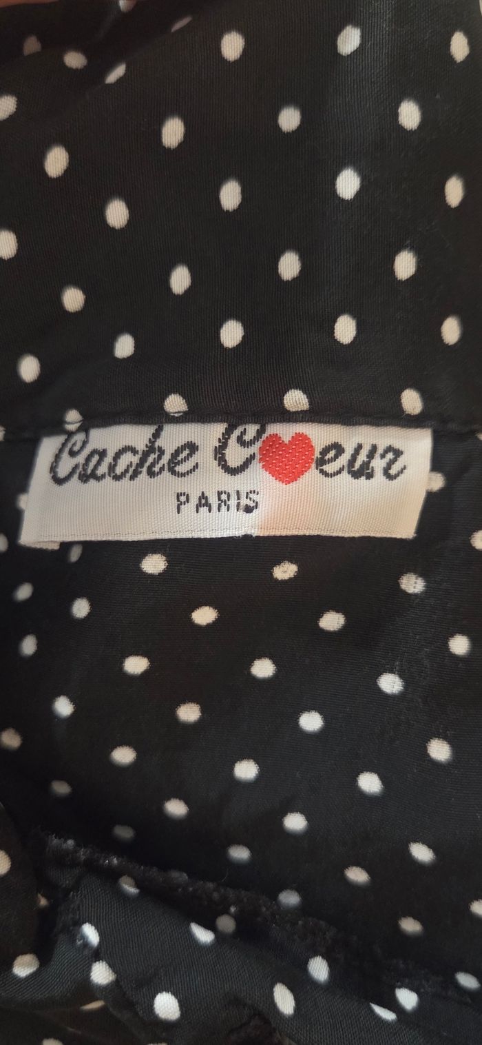 Chemise fluide Cache Cœur Paris 🖤 à pois blancs – chic & intemporelle – taille 38 à 42 – excellent état - photo numéro 6