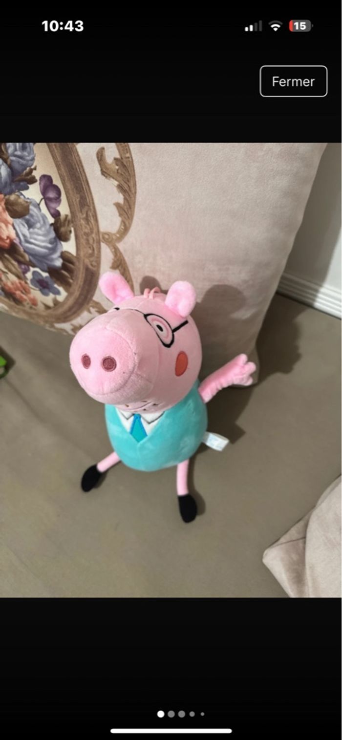 Peluche papa piG très bon état