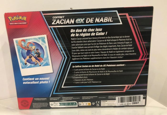 Coffret Zacian-ex de Nabil - Pokémon JCC neuf scellé. - photo numéro 2