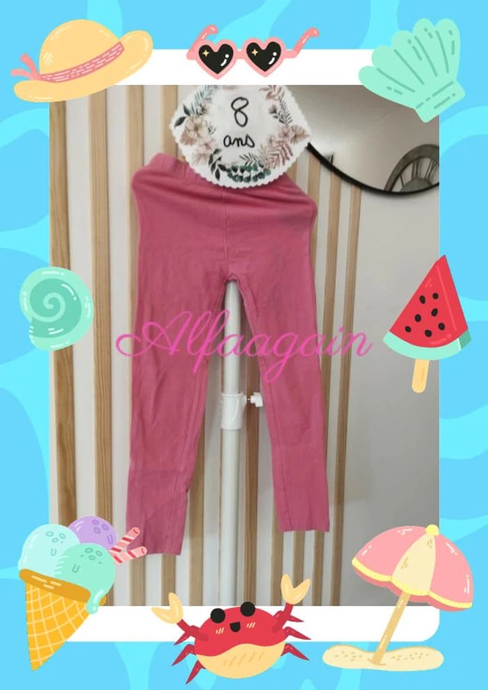 Lot leggings vert et rose Kiabi 8ans - photo numéro 4