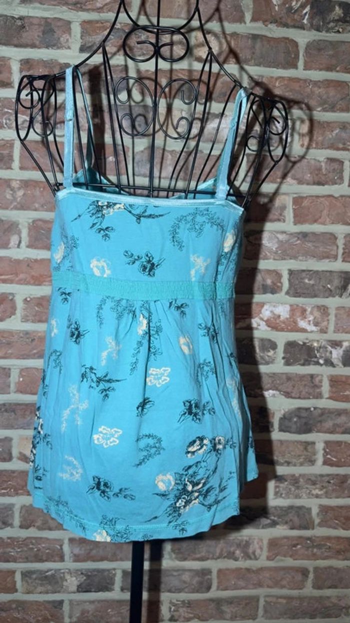 Top débardeur bleu à fleurs Taille S/M - photo numéro 10