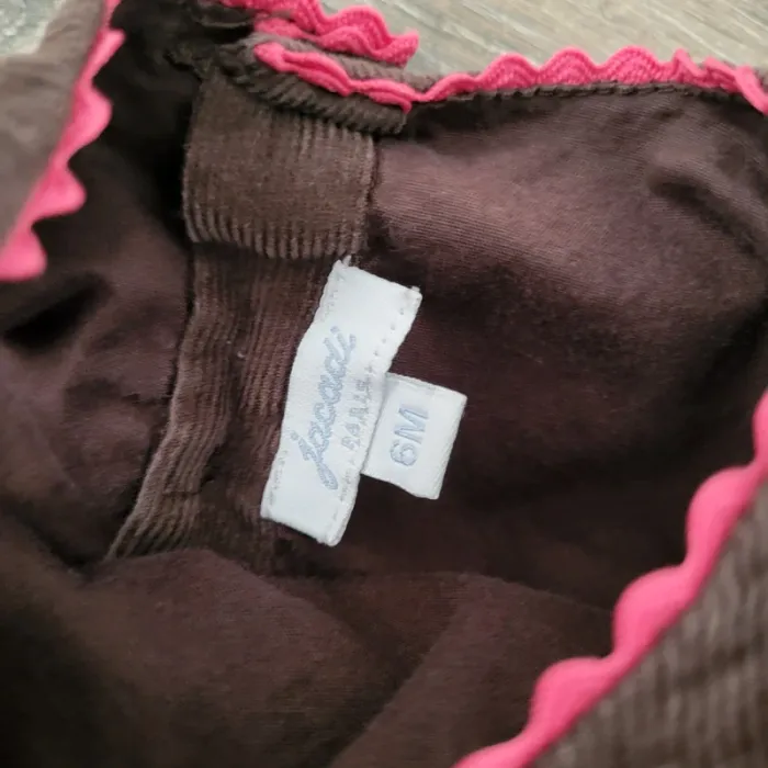 Jacadi - robe velours chocolat 6 mois - photo numéro 2