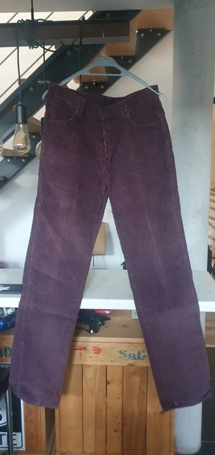 Pantalon velour bordeaux