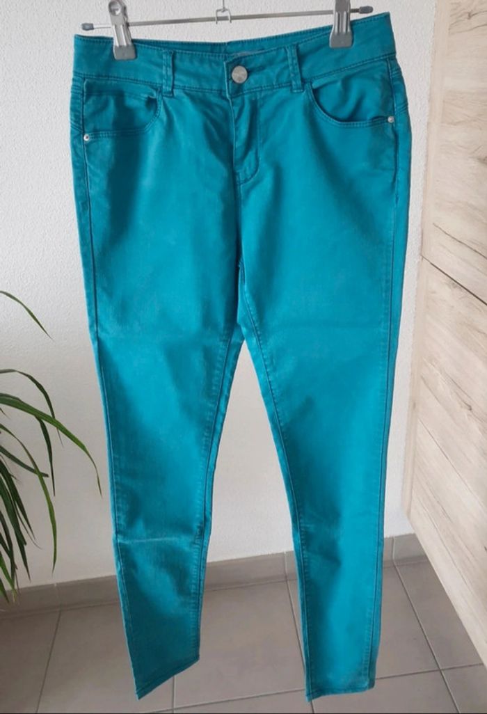 Pantalon skinny bleu cache cache