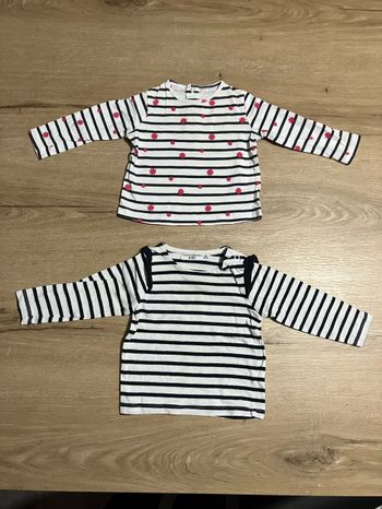 Lot t-shirts ML rayés 6 mois 🌺