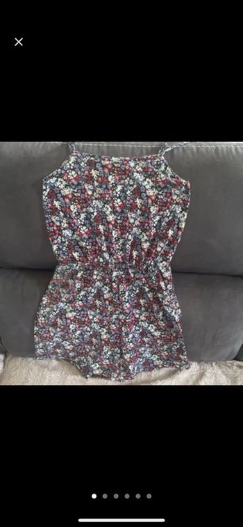 Combishort noire fleurie XXS La Halle