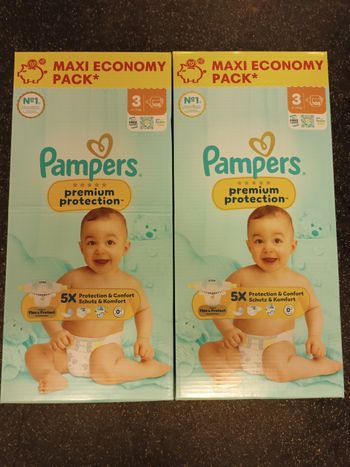 Lots de 2 cartons Pampers premium protection taille 3 