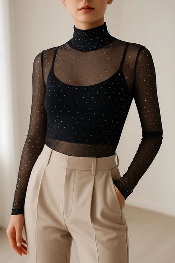 Body transparent à strass
