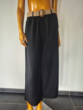 Pantalon Noir Palazzo Femme avec ceinture Taille M/L