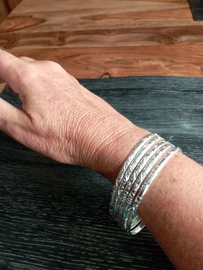 Lot de 5 joncs acier couleur argent - photo numéro 3