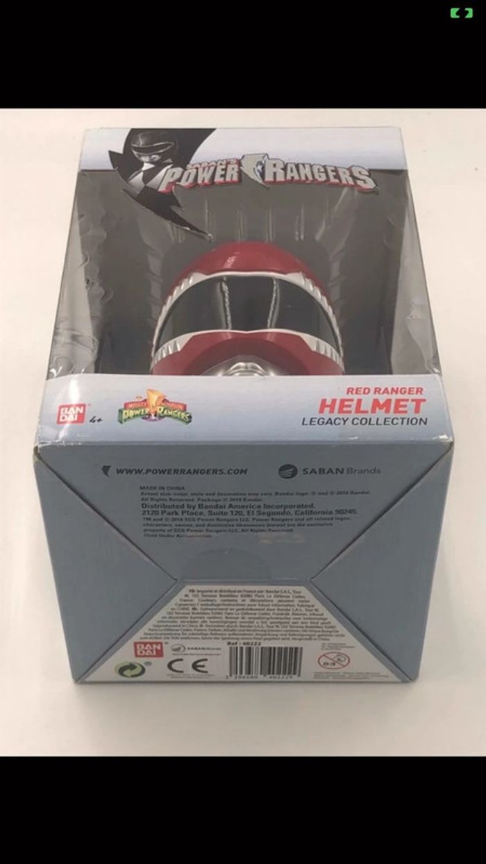 Casque de collection Power Rangers Red Ranger Helmet collection Bandai neuf - photo numéro 5