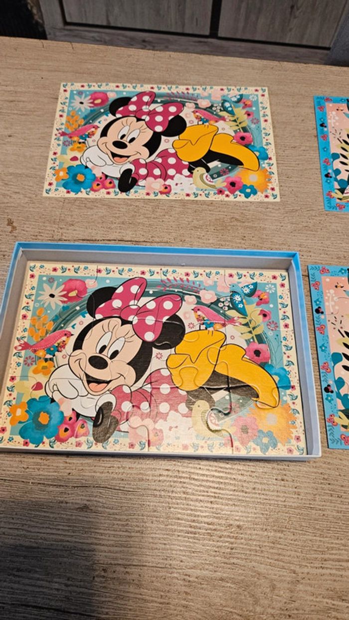 Boite de 2 puzzles Disney Minnie, 12 pièces chacun avec modéle, nickel - photo numéro 6