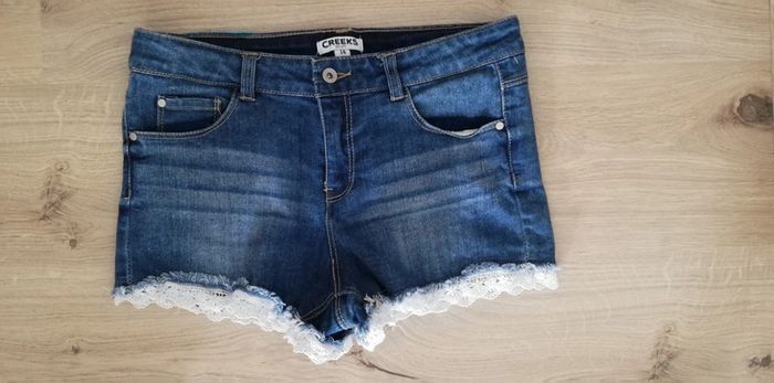 Short en jean avec dentelle
