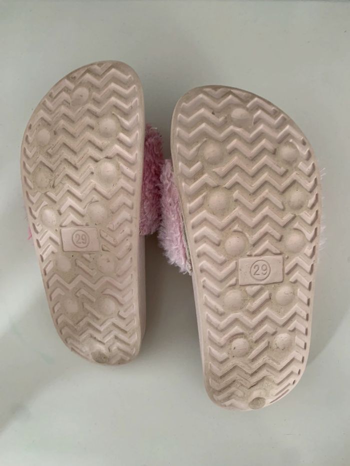 Chaussons mules fausse fourrures rose - photo numéro 3