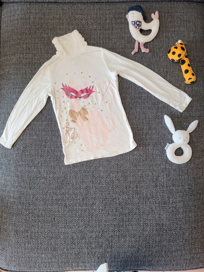 T-shirt col roulé fille 3 ans