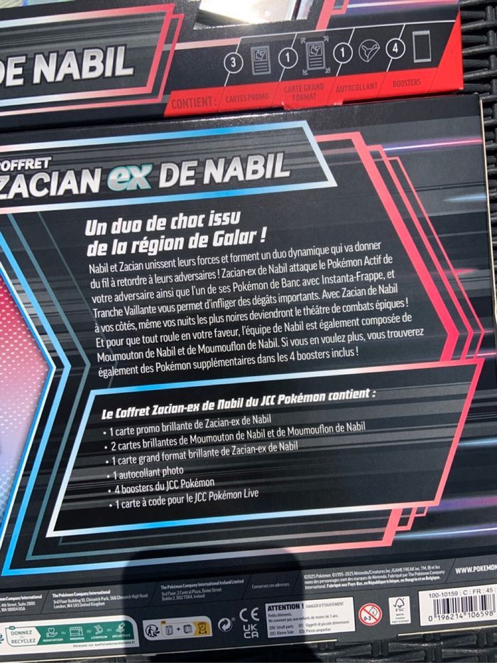 lots de 2 Coffrets zacian Ex de Nabil - photo numéro 2