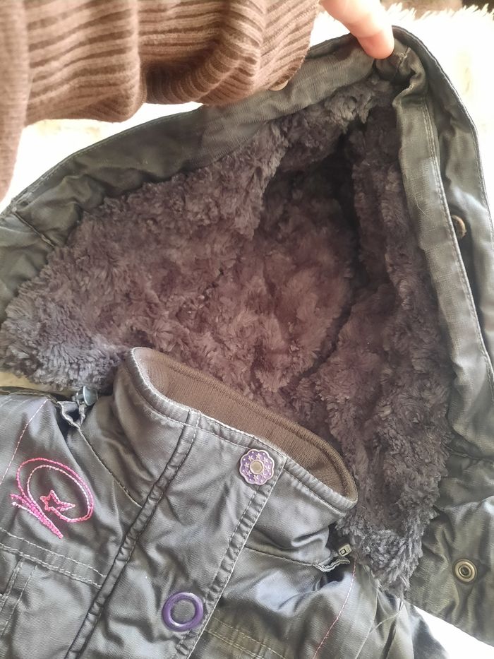 Manteau violet gris capuche - photo numéro 6