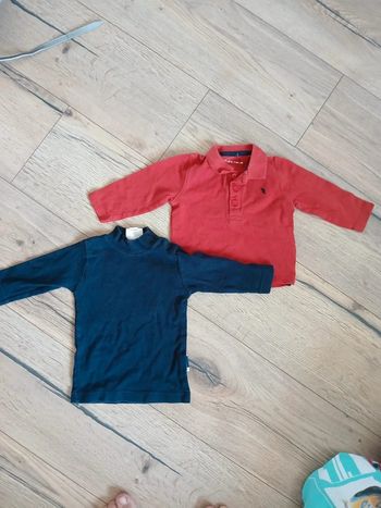 Lot de 2 tee shorts manches longues gémo 6 mois