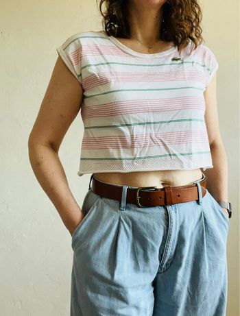 Crop top croptop teeshirt débardeur Lacoste vintage taille 38 40 #EmmaLilleS38 #EmmaLilleM40