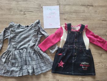 ensemble de 2 robes plutot hiver fille 18 mois