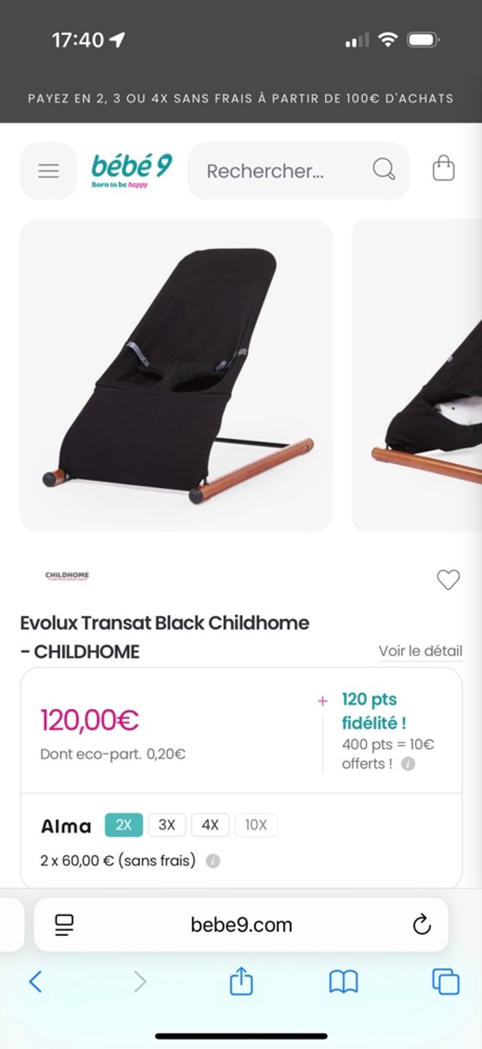 Transat childhome en excellent etat des la naissance - photo numéro 3