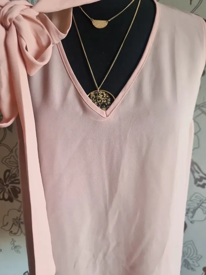 Blouse voile rose poudré - photo numéro 2