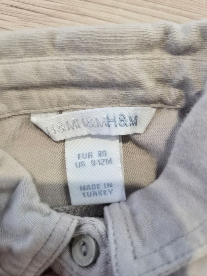 Polo beige manches courtes, H&M, 9-12 mois 80 cm - photo numéro 3