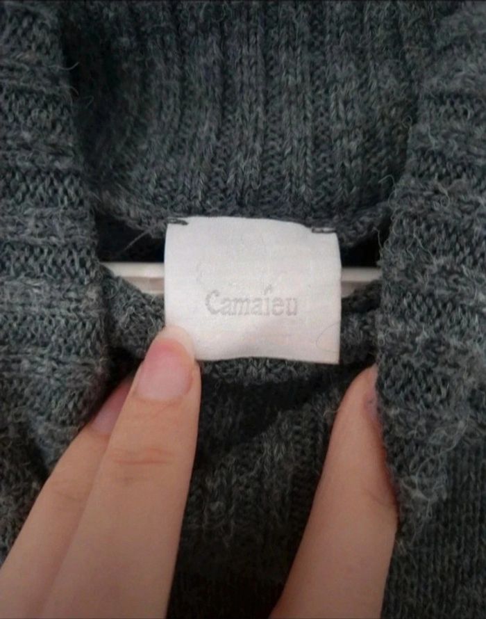 Robe pull à manche courte grise camaïeu taille M/38 - photo numéro 5