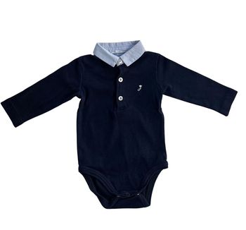 Ensemble body/polo bleu marine et jean doublé bleu marine Jacadi 6 mois (67 cm)