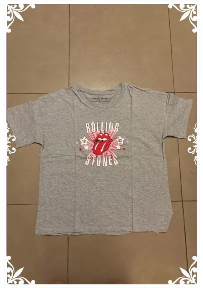 👅 T-shirt The Rolling Stones gris chiné - Taille M - photo numéro 2