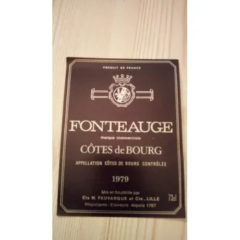étiquette de vin fontauge côte de Bourg 1979 neuve -
