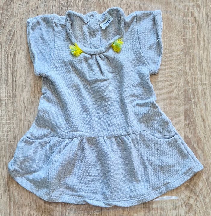 Robe bébé fille Tape à l'œil - Grise avec pompons - 12 mois (74 cm)