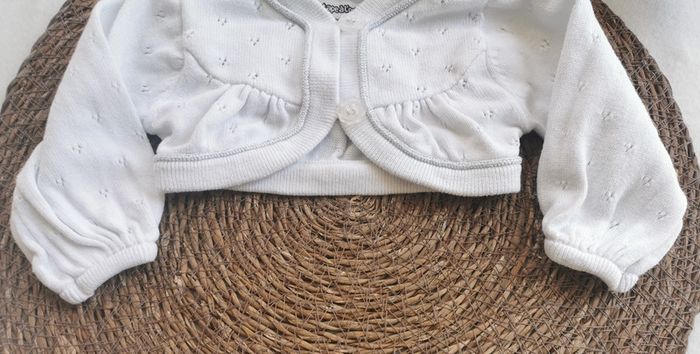 Gilet 👣 court boléro, blanc et argenté, tape à l'œil, 3 mois - photo numéro 3