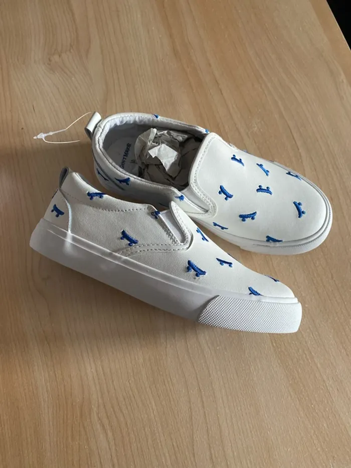 Chaussures bateau slip-on en cuir broderies skate pointure 32 Sergent Major Neuve - photo numéro 4